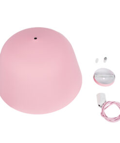 GLOBOSTAR® UPVALE 01284 Μοντέρνο Κρεμαστό Φωτιστικό Οροφής με Ντουί 1 x E27 AC 220-240V IP20 - Ροζ & Λευκό - Μ40 x Π40 x Υ24cm 19 01284 9