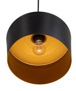 GLOBOSTAR® ROCKFORD 01287-A Μοντέρνο Κρεμαστό Φωτιστικό Οροφής με Ντουί 1 x E27 AC 220-240V IP20 - Μαύρο & Χρυσό - Μ30 x Π30 x Υ30cm 14 01287 a 5