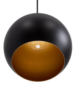 GLOBOSTAR® ROCKFORD 01287-B Μοντέρνο Κρεμαστό Φωτιστικό Οροφής με Ντουί 1 x E27 AC 220-240V IP20 - Μαύρο & Χρυσό - Μ24 x Π24 x Y27cm 14 01287 b 5