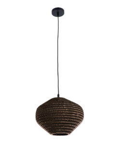 GLOBOSTAR® SANTORINI 01293 Boho Κρεμαστό Φωτιστικό Οροφής με Ντουί 1 x E27 AC 220-240V IP20 - Καφέ - Μ30 x Π30 x Y20cm 15 01293 4