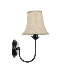 GLOBOSTAR® SHELLY 01299 Vintage Φωτιστικό Τοίχου - Απλίκα με Ντουί 1 x E27 AC 220-240V IP20 - Μαύρο & Μπεζ - Μ13 x Π18 x Υ34cm 11 01299 3