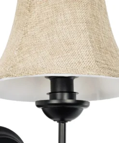 GLOBOSTAR® SHELLY 01299 Vintage Φωτιστικό Τοίχου - Απλίκα με Ντουί 1 x E27 AC 220-240V IP20 - Μαύρο & Μπεζ - Μ13 x Π18 x Υ34cm 14 01299 6