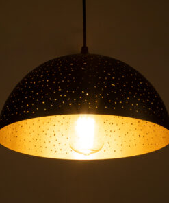 GLOBOSTAR® SOLANA 01301 Μοντέρνο Κρεμαστό Φωτιστικό Οροφής με Ντουί 1 x E27 AC 220-240V IP20 - Μαύρο & Χρυσό - Μ30 x Π30 x Υ15cm 14 01301 2