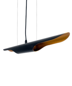 GloboStar® GLOBOSTAR® ESTERINA 01304 Μοντέρνο Κρεμαστό Φωτιστικό Οροφής με Ντουί 2 x E27 AC 220-240V IP20 - Μαύρο & Χρυσό - Μ60 x Π6 x Υ6cm