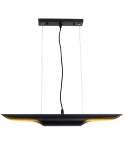 GLOBOSTAR® ESTERINA 01304 Μοντέρνο Κρεμαστό Φωτιστικό Οροφής με Ντουί 2 x E27 AC 220-240V IP20 - Μαύρο & Χρυσό - Μ60 x Π6 x Υ6cm 14 01304 4