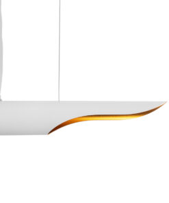 GLOBOSTAR® ESTERINA 01305 Μοντέρνο Κρεμαστό Φωτιστικό Οροφής με Ντουί 2 x E27 AC 220-240V IP20 - Λευκό & Χρυσό - Μ60 x Π6 x Υ6cm 18 01305 8