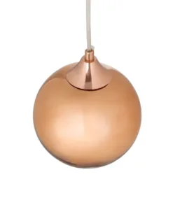 GLOBOSTAR® CANDELA 01309 Μοντέρνο Κρεμαστό Φωτιστικό Οροφής με Ντουί 1 x E27 AC 220-240V IP20 - Χάλκινο - Μ15 x Π15 x Υ13cm 16 01309 6