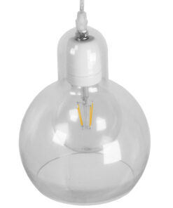 GLOBOSTAR® LUCREZIA 01314 Μοντέρνο Κρεμαστό Φωτιστικό Οροφής με Ντουί 1 x E27 AC 220-240V IP20 - Διάφανο - Μ18 x Π18 x Υ23cm 12 01314 4