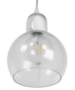 GLOBOSTAR® LUCREZIA 01314 Μοντέρνο Κρεμαστό Φωτιστικό Οροφής με Ντουί 1 x E27 AC 220-240V IP20 - Διάφανο - Μ18 x Π18 x Υ23cm 13 01314 5