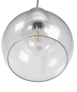 GLOBOSTAR® LUCREZIA 01314 Μοντέρνο Κρεμαστό Φωτιστικό Οροφής με Ντουί 1 x E27 AC 220-240V IP20 - Διάφανο - Μ18 x Π18 x Υ23cm 14 01314 6