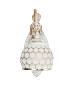 GLOBOSTAR® MERMAID 01317 Vintage Φωτιστικό Τοίχου - Απλίκα με Ντουί 1 x E27 AC 220-240V IP20 - Χρυσό & Λευκό - Μ12.5 x Π28 x Υ27cm 11 01317 3