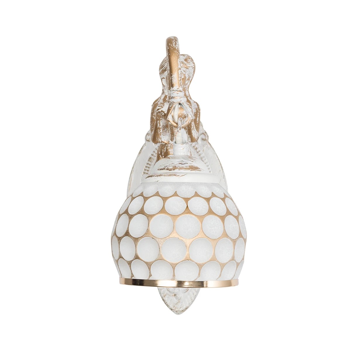 GLOBOSTAR® MERMAID 01317 Vintage Φωτιστικό Τοίχου - Απλίκα με Ντουί 1 x E27 AC 220-240V IP20 - Χρυσό & Λευκό - Μ12.5 x Π28 x Υ27cm 5 GLOBOSTAR® MERMAID 01317 Vintage Φωτιστικό Τοίχου - Απλίκα με Ντουί 1 x E27 AC 220-240V IP20 - Χρυσό & Λευκό - Μ12.5 x Π28 x Υ27cm - Image 3