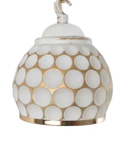 GLOBOSTAR® MERMAID 01317 Vintage Φωτιστικό Τοίχου - Απλίκα με Ντουί 1 x E27 AC 220-240V IP20 - Χρυσό & Λευκό - Μ12.5 x Π28 x Υ27cm 14 01317 6