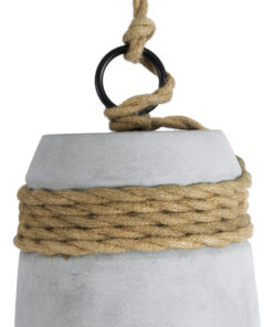 GLOBOSTAR® TRIBECA 01319 Boho Κρεμαστό Φωτιστικό Οροφής με Ντουί 1 x E27 AC 220-240V IP20 - Γκρι & Μπεζ - Μ20 x Π20 x Υ26cm 18 01319 8