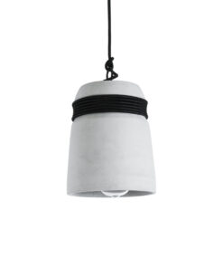 GloboStar® GLOBOSTAR® TRIBECA 01320 Μοντέρνο Κρεμαστό Φωτιστικό Οροφής με Ντουί 1 x E27 AC 220-240V IP20 - Γκρι & Μαύρο - Μ20 x Π20 x Υ26cm