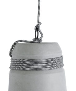 GLOBOSTAR® TRIBECA 01321 Μοντέρνο Κρεμαστό Φωτιστικό Οροφής με Ντουί 1 x E27 AC 220-240V IP20 - Γκρι & Μαύρο - Μ20 x Π20 x Υ26cm 16 01321 8