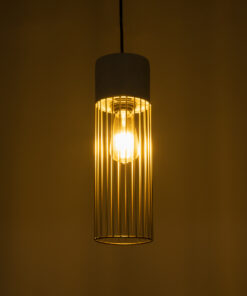 Alternative view of GLOBOSTAR® DURANT 01322 Μοντέρνο Κρεμαστό Φωτιστικό Οροφής με Ντουί 1 x E27 AC 220-240V IP20 - Γκρι & Χρυσό - Μ12 x Π12 x Υ40cm