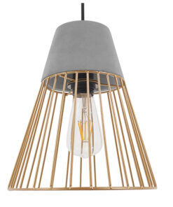 Alternative view of GLOBOSTAR® DURANT 01323 Μοντέρνο Κρεμαστό Φωτιστικό Οροφής με Ντουί 1 x E27 AC 220-240V IP20 - Γκρι & Χρυσό - Μ25 x Π25 x Υ31cm