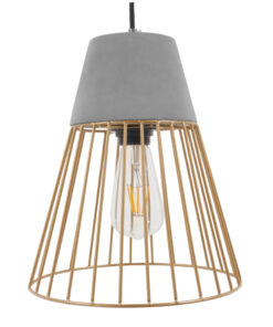 GLOBOSTAR® DURANT 01323 Μοντέρνο Κρεμαστό Φωτιστικό Οροφής με Ντουί 1 x E27 AC 220-240V IP20 - Γκρι & Χρυσό - Μ25 x Π25 x Υ31cm 17 01323 4