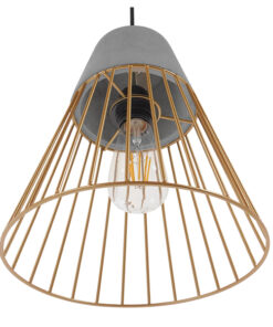 GLOBOSTAR® DURANT 01323 Μοντέρνο Κρεμαστό Φωτιστικό Οροφής με Ντουί 1 x E27 AC 220-240V IP20 - Γκρι & Χρυσό - Μ25 x Π25 x Υ31cm 18 01323 5