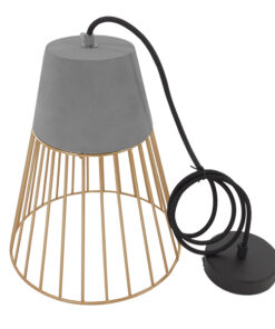 GLOBOSTAR® DURANT 01323 Μοντέρνο Κρεμαστό Φωτιστικό Οροφής με Ντουί 1 x E27 AC 220-240V IP20 - Γκρι & Χρυσό - Μ25 x Π25 x Υ31cm 22 01323 8