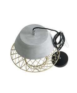 GLOBOSTAR® DURANT 01324 Μοντέρνο Κρεμαστό Φωτιστικό Οροφής με Ντουί 1 x E27 AC 220-240V IP20 - Γκρι & Χρυσό - Μ35 x Π35 x Υ35cm 19 01324 11