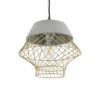 GloboStar® GLOBOSTAR® DURANT 01324 Μοντέρνο Κρεμαστό Φωτιστικό Οροφής με Ντουί 1 x E27 AC 220-240V IP20 - Γκρι & Χρυσό - Μ35 x Π35 x Υ35cm