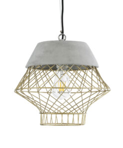 GLOBOSTAR® DURANT 01324 Μοντέρνο Κρεμαστό Φωτιστικό Οροφής με Ντουί 1 x E27 AC 220-240V IP20 - Γκρι & Χρυσό - Μ35 x Π35 x Υ35cm 13 01324 5