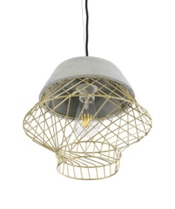 GLOBOSTAR® DURANT 01324 Μοντέρνο Κρεμαστό Φωτιστικό Οροφής με Ντουί 1 x E27 AC 220-240V IP20 - Γκρι & Χρυσό - Μ35 x Π35 x Υ35cm 14 01324 6