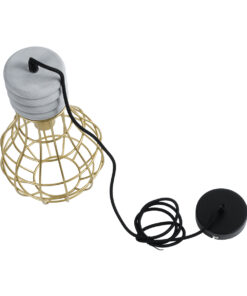 GLOBOSTAR® DURANT 01325 Μοντέρνο Κρεμαστό Φωτιστικό Οροφής με Ντουί 1 x E27 AC 220-240V IP20 - Γκρι & Χρυσό - Μ20 x Π20 x Υ35cm 19 01325 10