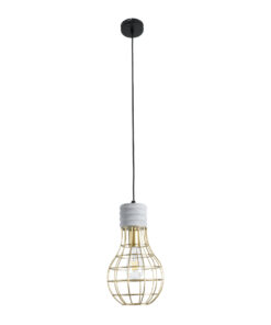 GLOBOSTAR® DURANT 01325 Μοντέρνο Κρεμαστό Φωτιστικό Οροφής με Ντουί 1 x E27 AC 220-240V IP20 - Γκρι & Χρυσό - Μ20 x Π20 x Υ35cm 13 01325 4