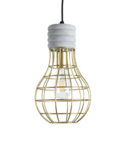 GLOBOSTAR® DURANT 01325 Μοντέρνο Κρεμαστό Φωτιστικό Οροφής με Ντουί 1 x E27 AC 220-240V IP20 - Γκρι & Χρυσό - Μ20 x Π20 x Υ35cm 14 01325 5