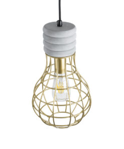 GLOBOSTAR® DURANT 01325 Μοντέρνο Κρεμαστό Φωτιστικό Οροφής με Ντουί 1 x E27 AC 220-240V IP20 - Γκρι & Χρυσό - Μ20 x Π20 x Υ35cm 16 01325 7