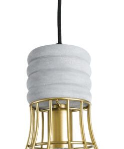 GLOBOSTAR® DURANT 01325 Μοντέρνο Κρεμαστό Φωτιστικό Οροφής με Ντουί 1 x E27 AC 220-240V IP20 - Γκρι & Χρυσό - Μ20 x Π20 x Υ35cm 17 01325 8