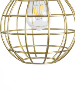 GLOBOSTAR® DURANT 01325 Μοντέρνο Κρεμαστό Φωτιστικό Οροφής με Ντουί 1 x E27 AC 220-240V IP20 - Γκρι & Χρυσό - Μ20 x Π20 x Υ35cm 18 01325 9