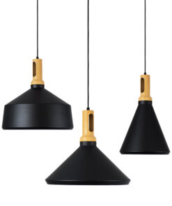 GLOBOSTAR® CALYPSO 01334 Μοντέρνο Κρεμαστό Φωτιστικό Οροφής με Ντουί 3 x E27 AC 220-240V IP20 - Μαύρο, Χρυσό & Μπεζ - Μ110 x Π110 x Υ35cm - Σετ 3 Τεμαχίων 19 01334 4 a b c