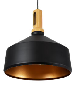 GLOBOSTAR® CALYPSO 01334-B Μοντέρνο Κρεμαστό Φωτιστικό Οροφής με Ντουί 1 x E27 AC 220-240V IP20 - Μαύρο, Χρυσό & Μπεζ - Μ36 x Π36 x Υ35cm 16 01334 5 b