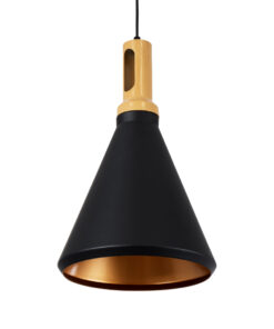 GLOBOSTAR® CALYPSO 01334-C Μοντέρνο Κρεμαστό Φωτιστικό Οροφής με Ντουί 1 x E27 AC 220-240V IP20 - Μαύρο, Χρυσό & Μπεζ - Μ25 x Π25 x Υ40cm 15 01334 5 c