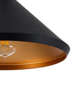 GLOBOSTAR® CALYPSO 01334 Μοντέρνο Κρεμαστό Φωτιστικό Οροφής με Ντουί 3 x E27 AC 220-240V IP20 - Μαύρο, Χρυσό & Μπεζ - Μ110 x Π110 x Υ35cm - Σετ 3 Τεμαχίων 22 01334 7 a b c