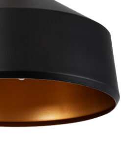 GLOBOSTAR® CALYPSO 01334-B Μοντέρνο Κρεμαστό Φωτιστικό Οροφής με Ντουί 1 x E27 AC 220-240V IP20 - Μαύρο, Χρυσό & Μπεζ - Μ36 x Π36 x Υ35cm 18 01334 7 b