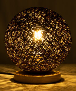 Alternative view of GloboStar® OCEANA 01337 Μοντέρνο Επιτραπέζιο Φωτιστικό Πορτατίφ Μονόφωτο 1 x E27 IP20 Καφέ Ρατάν με Μπεζ Ξύλο - M20 x Π20 x Υ22cm