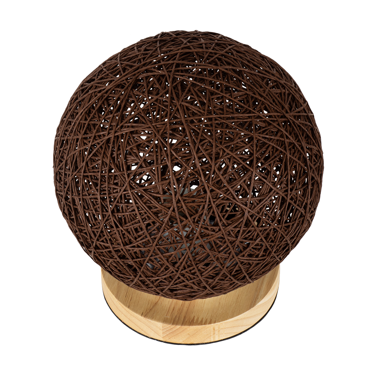 GloboStar® OCEANA 01337 Μοντέρνο Επιτραπέζιο Φωτιστικό Πορτατίφ Μονόφωτο 1 x E27 IP20 Καφέ Ρατάν με Μπεζ Ξύλο - M20 x Π20 x Υ22cm 5 GloboStar® OCEANA 01337 Μοντέρνο Επιτραπέζιο Φωτιστικό Πορτατίφ Μονόφωτο 1 x E27 IP20 Καφέ Ρατάν με Μπεζ Ξύλο - M20 x Π20 x Υ22cm - Image 3