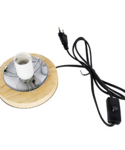 GloboStar® OCEANA 01337 Μοντέρνο Επιτραπέζιο Φωτιστικό Πορτατίφ Μονόφωτο 1 x E27 IP20 Καφέ Ρατάν με Μπεζ Ξύλο - M20 x Π20 x Υ22cm 14 01337 6