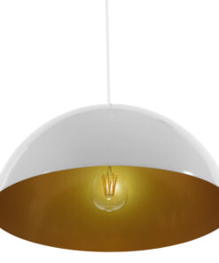 GLOBOSTAR® LUNE 01339 Μοντέρνο Κρεμαστό Φωτιστικό Οροφής με Ντουί 1 x E27 AC 220-240V IP20 - Λευκό & Χρυσό - Μ40 x Π40 x Υ20cm 11 01339 5