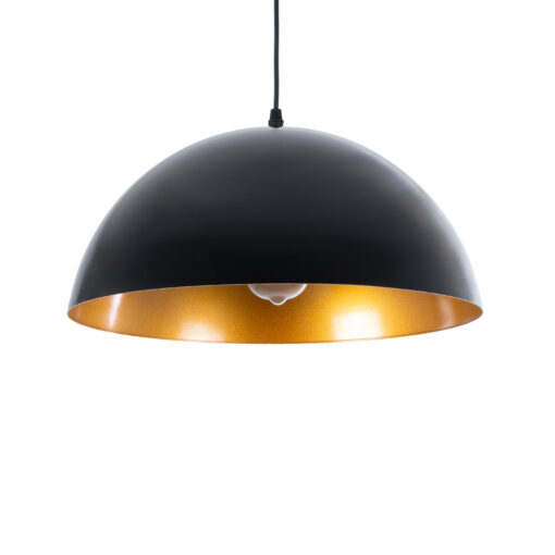 GloboStar® GLOBOSTAR® LUNE 01341 Μοντέρνο Κρεμαστό Φωτιστικό Οροφής με Ντουί 1 x E27 AC 220-240V IP20 - Μαύρο & Χρυσό - Μ40 x Π40 x Υ20cm