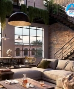 GLOBOSTAR® MEDEA 01344 Μοντέρνο Κρεμαστό Φωτιστικό Οροφής με Ντουί 1 x E27 AC 220-240V IP20 - Μαύρο & Χρυσό - Μ60 x Π60 x Υ30cm 16 01344 application