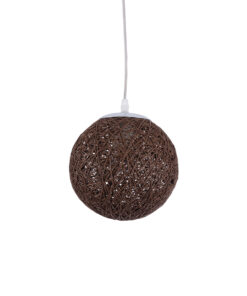 GloboStar® GLOBOSTAR® OCEANA 01354 Boho Κρεμαστό Φωτιστικό Οροφής με Ντουί 1 x E27 AC 220-240V IP20 - Καφέ - Μ20 x Π20 x Υ20cm