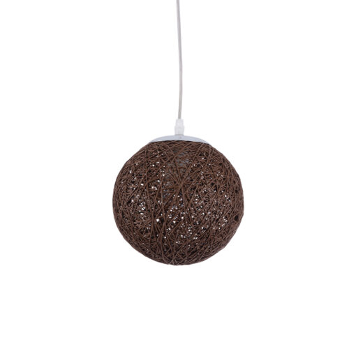 GloboStar® GLOBOSTAR® OCEANA 01354 Boho Κρεμαστό Φωτιστικό Οροφής με Ντουί 1 x E27 AC 220-240V IP20 - Καφέ - Μ20 x Π20 x Υ20cm