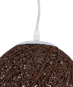 GLOBOSTAR® OCEANA 01354 Boho Κρεμαστό Φωτιστικό Οροφής με Ντουί 1 x E27 AC 220-240V IP20 - Καφέ - Μ20 x Π20 x Υ20cm 19 01354 8