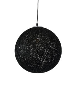 GloboStar® GLOBOSTAR® OCEANA 01360 Boho Κρεμαστό Φωτιστικό Οροφής με Ντουί 1 x E27 AC 220-240V IP20 - Μαύρο - Μ40 x Π40 x Υ40cm